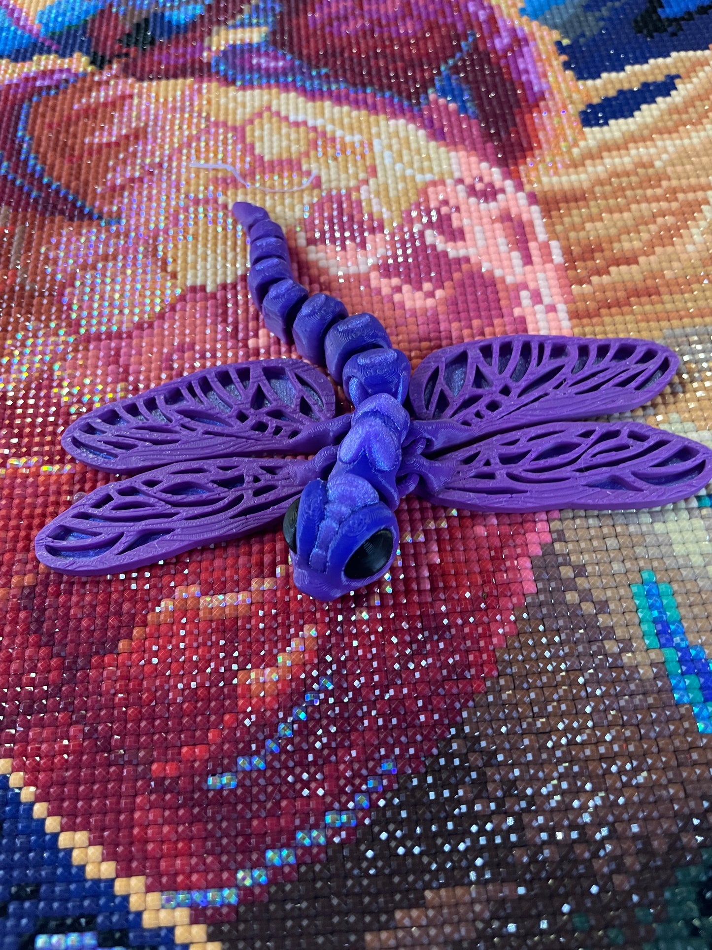 Diamond Painters Little Buddies Dragon Fly for Company While Painting.