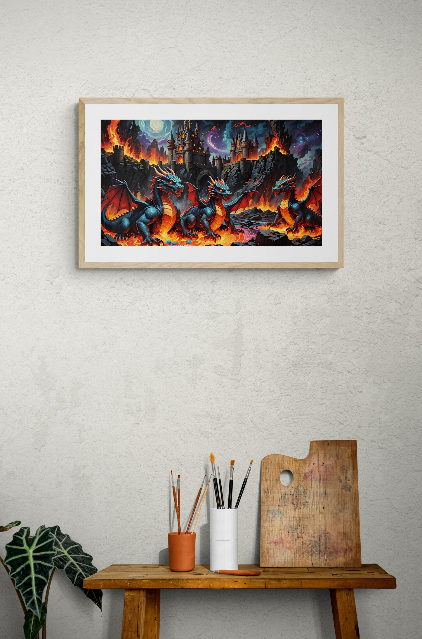 Dragonlings Fantasy Sparkills, handgerendertes Diamant-Kunstgemälde, 95 x 52,8 cm (37,4 x 20,79 Zoll).