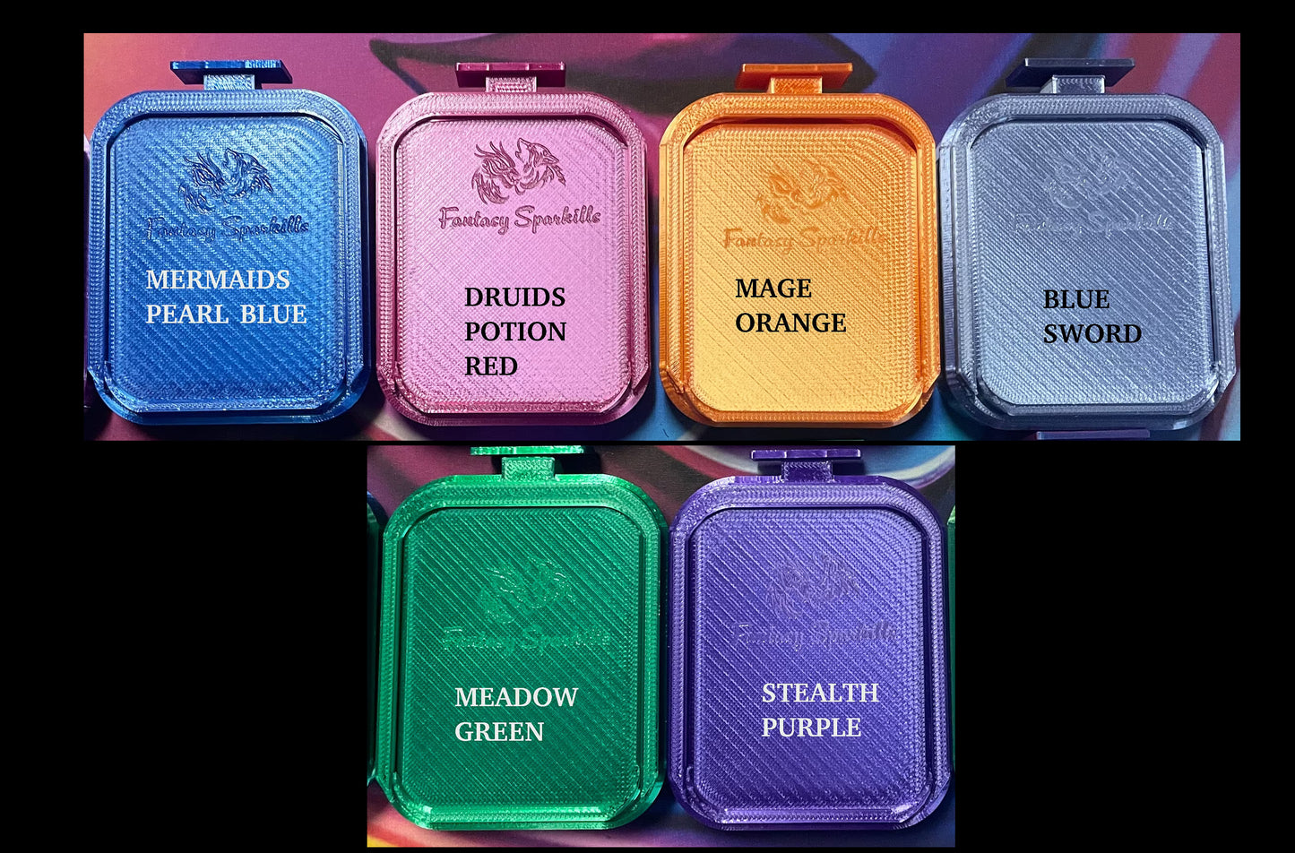 Deluxe Stackable Diamond Painting Trays with Sliding Lid in Fantasy Colours Diamond Drill Paint Tray