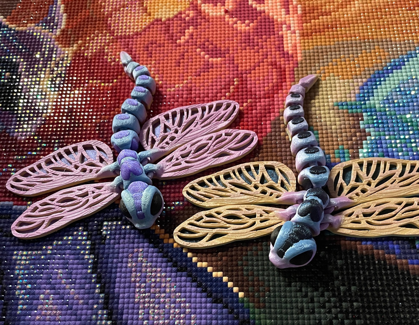 Diamond Painters Little Buddies Dragon Fly for Company While Painting.